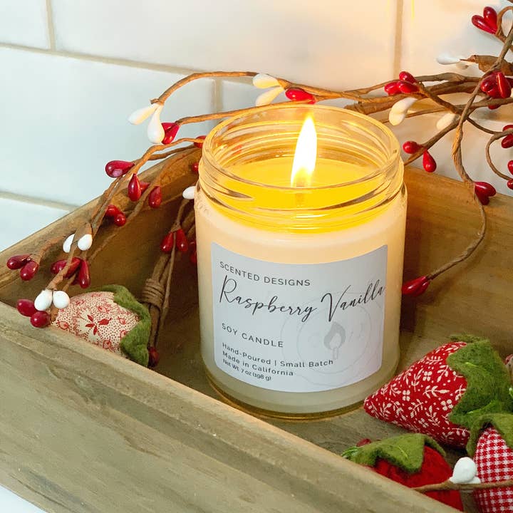 Scented Designs Candle Co - Wholesale Jar/Filled Candle - Raspberry Vanilla Soy Candle - 7oz Signature Jar3