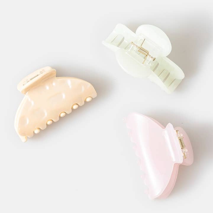 Bright Assorted Acetate Hair Claw Set for wholesale by Collections by Fame Accessories