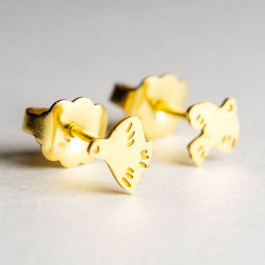 Brincos de pássaro banhados a ouro por atacado de Adorabili