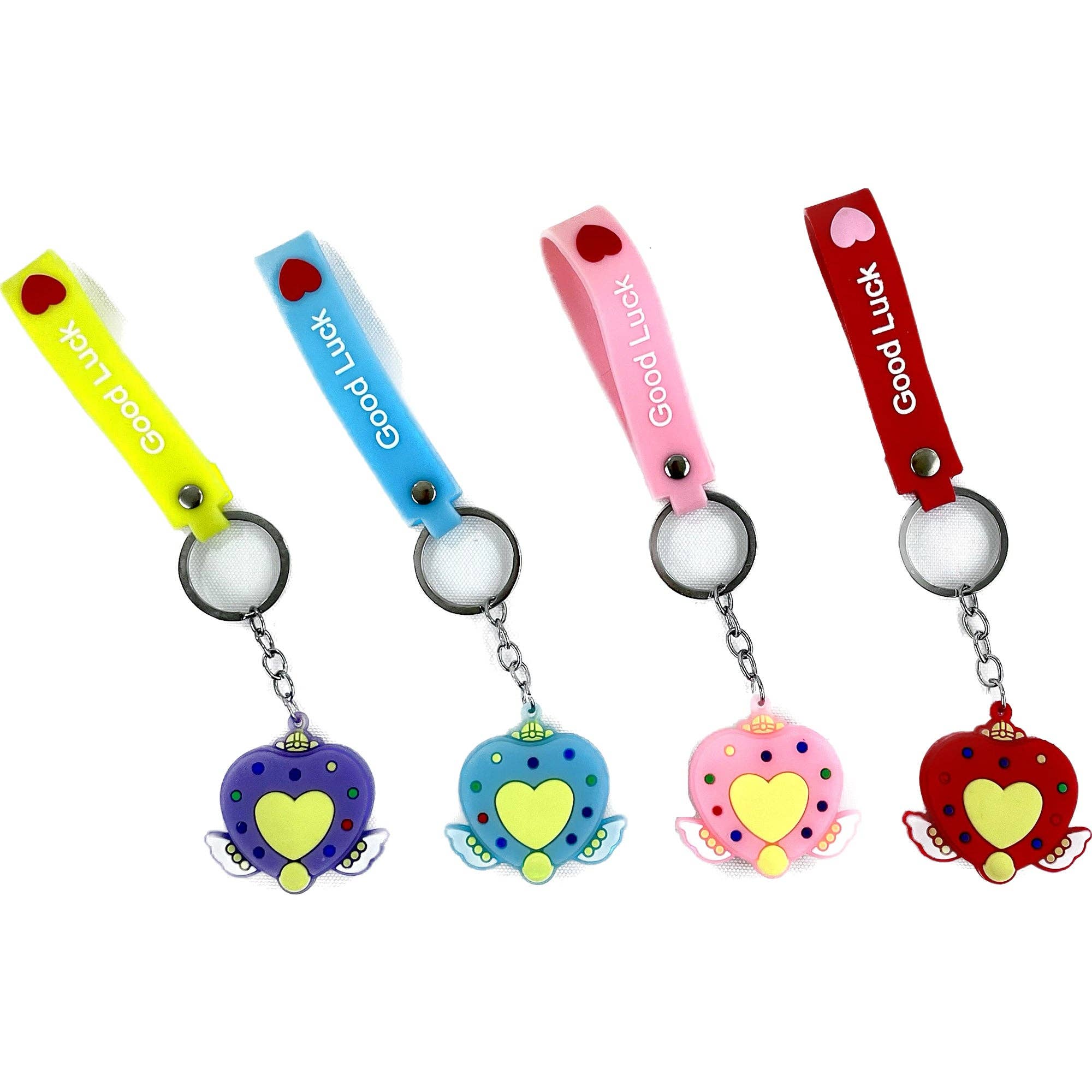 ASSORTED Heart Angel Wing Good Luck Key Chain KC21104-52 (12PC) for wholesale on Faire1
