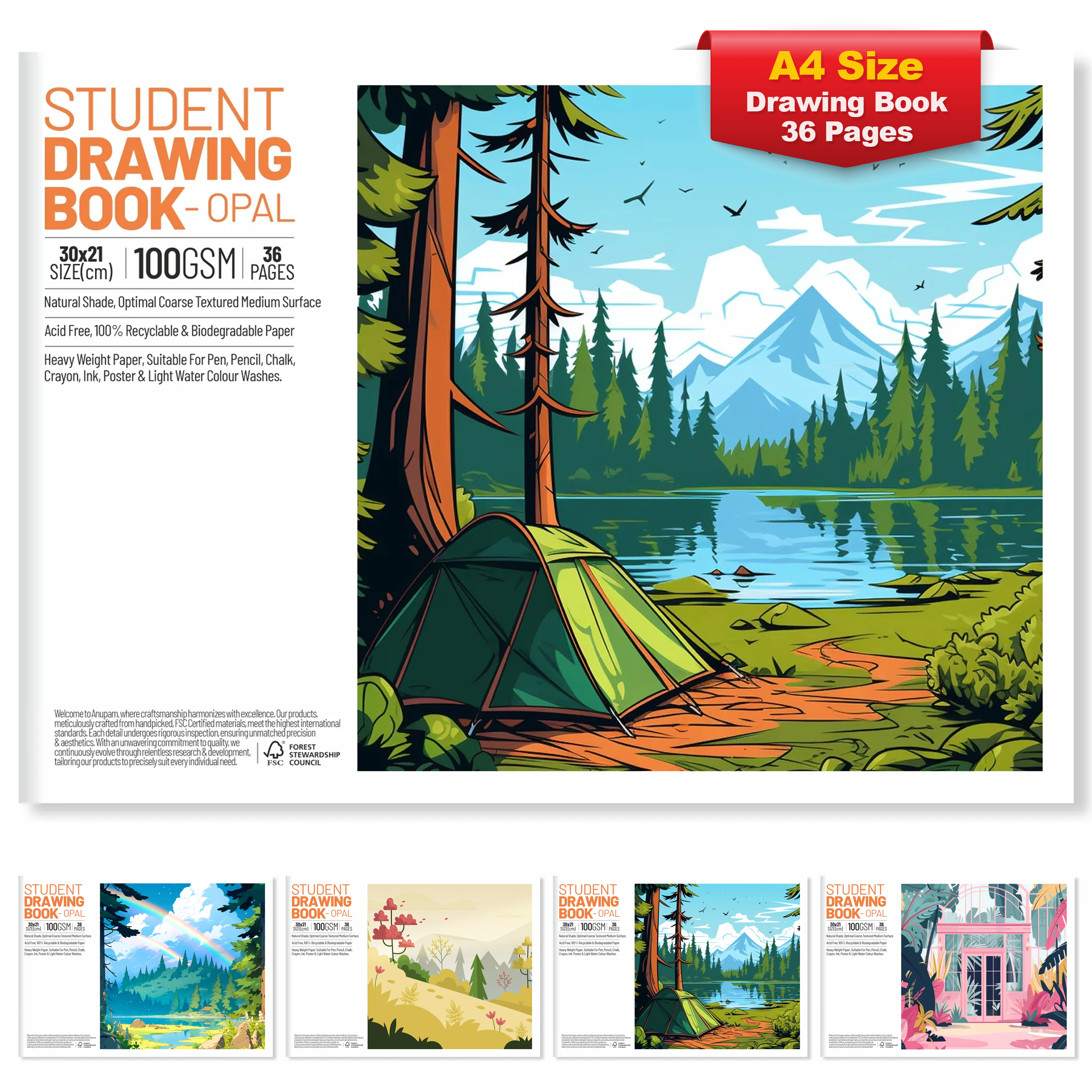 Toyventures – wholesale Sketchbook/sketchpad – A4 Sketch Book 36 Pages 100 GSM Cartridge Sketchpad4