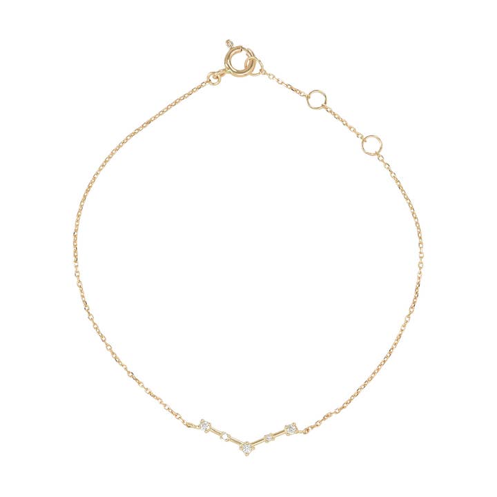 10k Solid Gold CZ Chevron Bracelet for wholesale by Ofina Jewelry