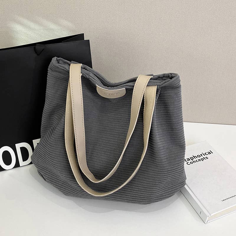 wandf - Wholesale Shoulder Bag - Women's - Corduroy Shoulder Bag with Zipper for Daily Use Hobo HandBag6