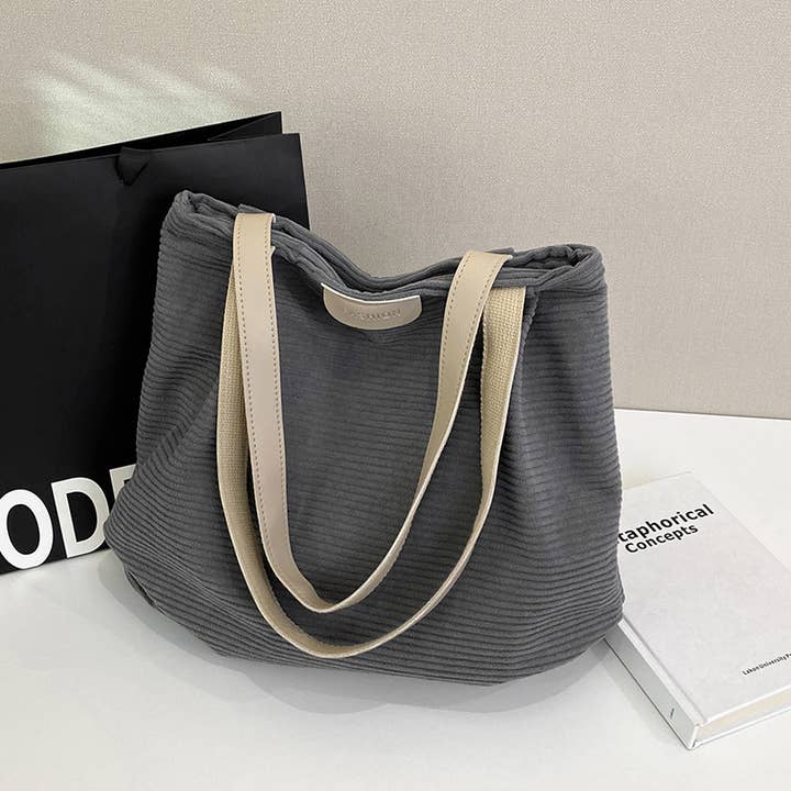 wandf - Wholesale Shoulder Bag - Women's - Corduroy Shoulder Bag with Zipper for Daily Use Hobo HandBag6