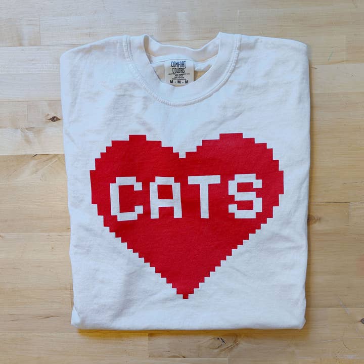 Cat Heart Graphic Tee – Funny Valentine T-shirt for wholesale by Xenotees
