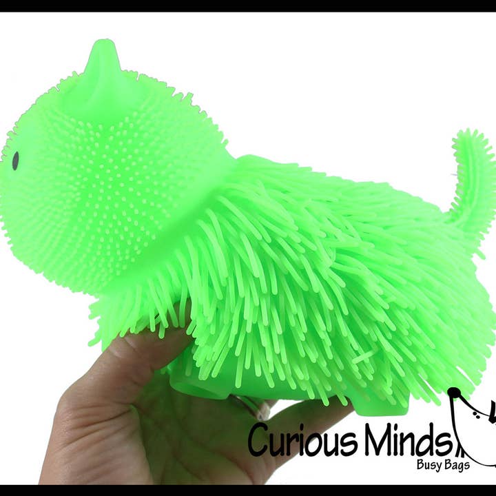 Curious Minds Toys - Wholesale Fidget Toy - Kids - 1 Shaggy Cat Large 7" Puffer Ball - Sensory Therapy Fidget S
