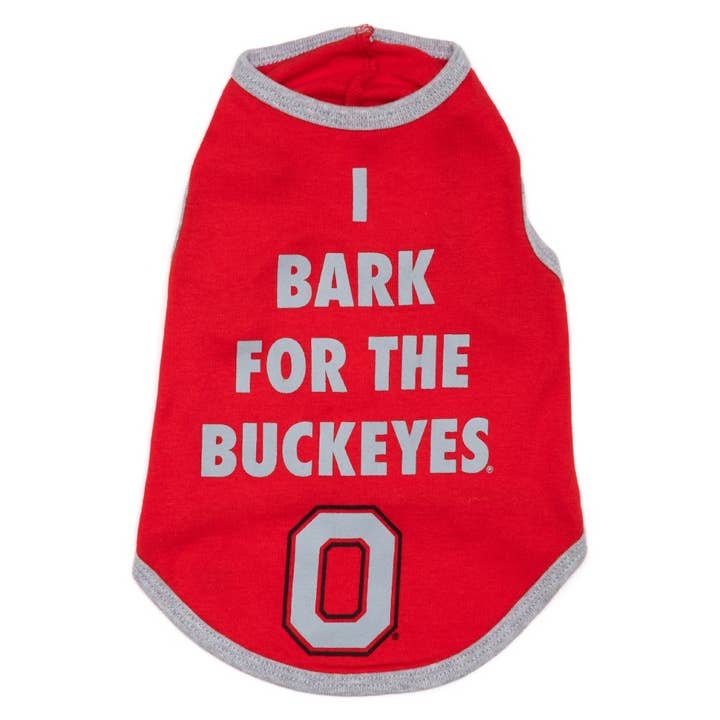 Maglietta per cani Ohio State Bark for Buckeyes per la vendita all'ingrosso da parte di The Worthy Dog