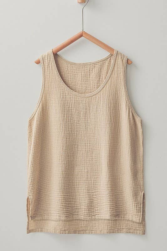Urban Daizy - Wholesale Tank Top - Women's - Vintage Washed Double Gauze Tank Top10