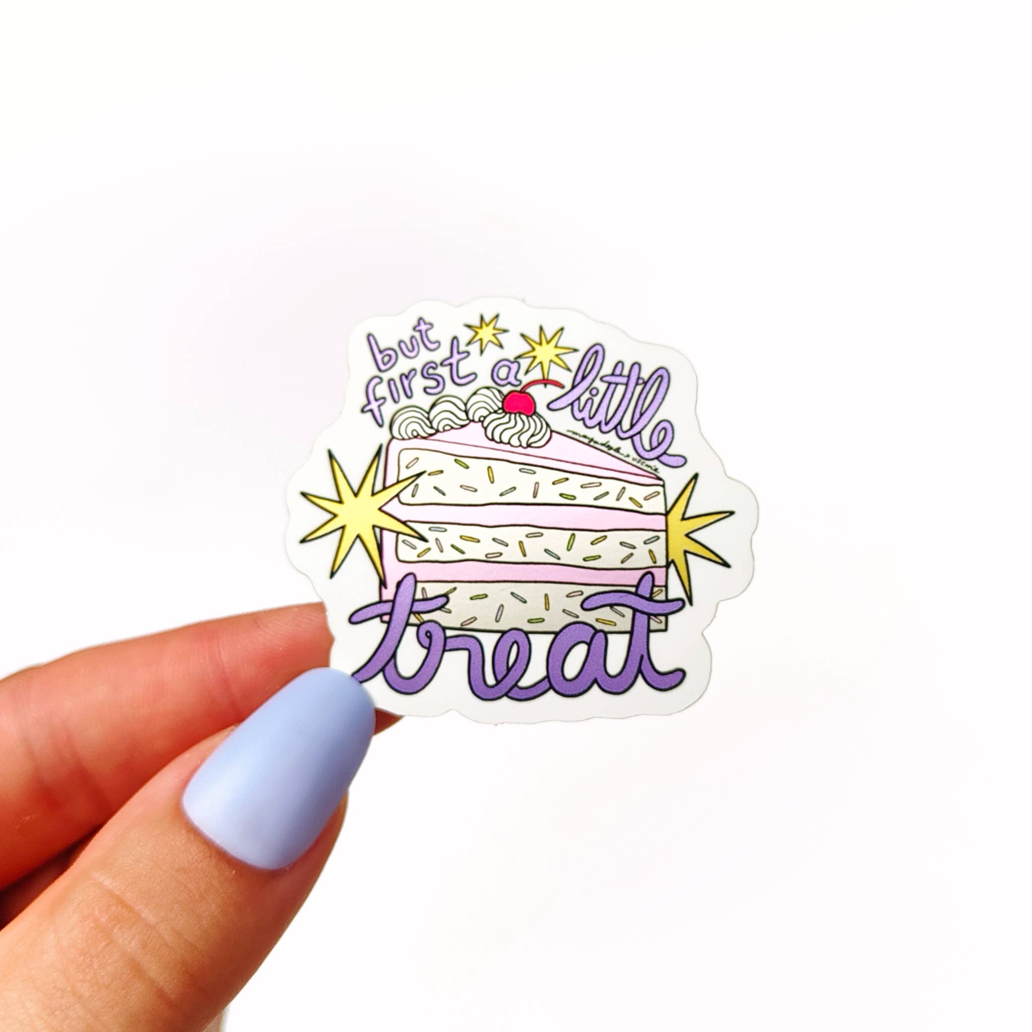 Mimo - Wholesale Sticker - Lil Treat Cake Slice- Vinyl Sticker (Matte Metallic)