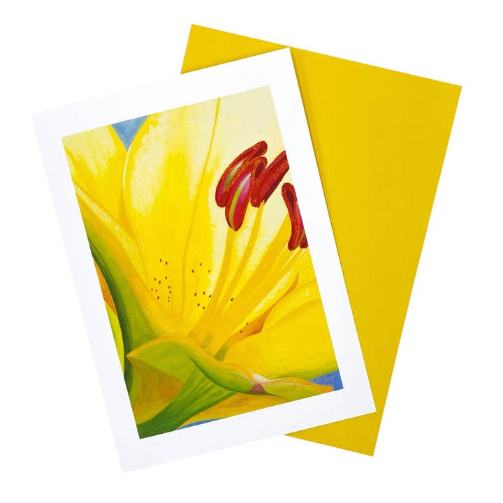 Carte de vœux vierge « Dreamland » de Lilium pour la vente par Mary Michola Fibich Fine and Fiber Art