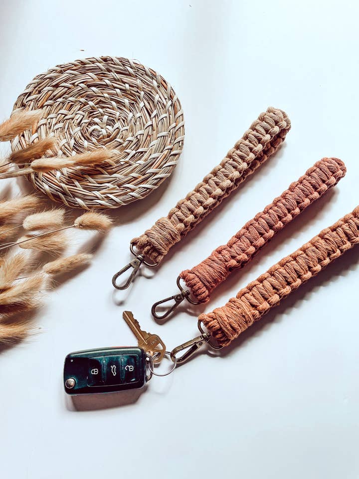 Macrame Wristlet Keychain Boho Accessories Unique Gifts for wholesale by Naorvi Macrame
