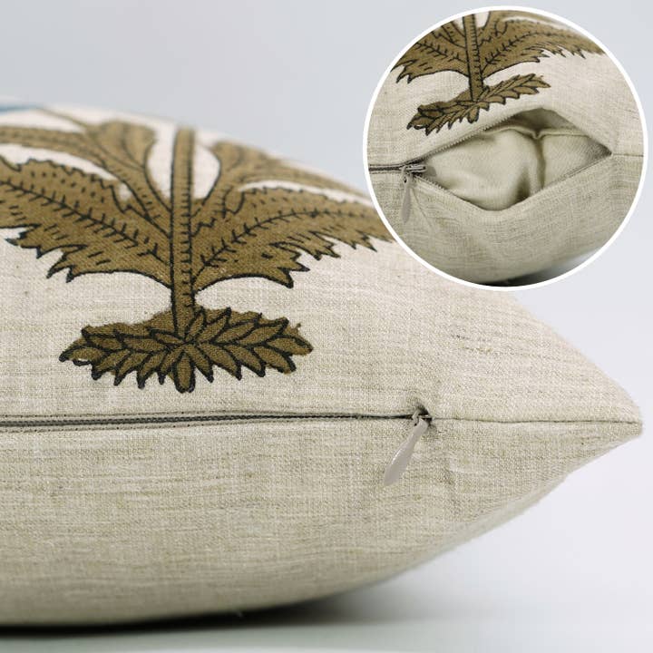 Fabdivine - Wholesale Throw pillow cover - Bohemian Block Design Linen Blend Pillow Cover - Badshah3