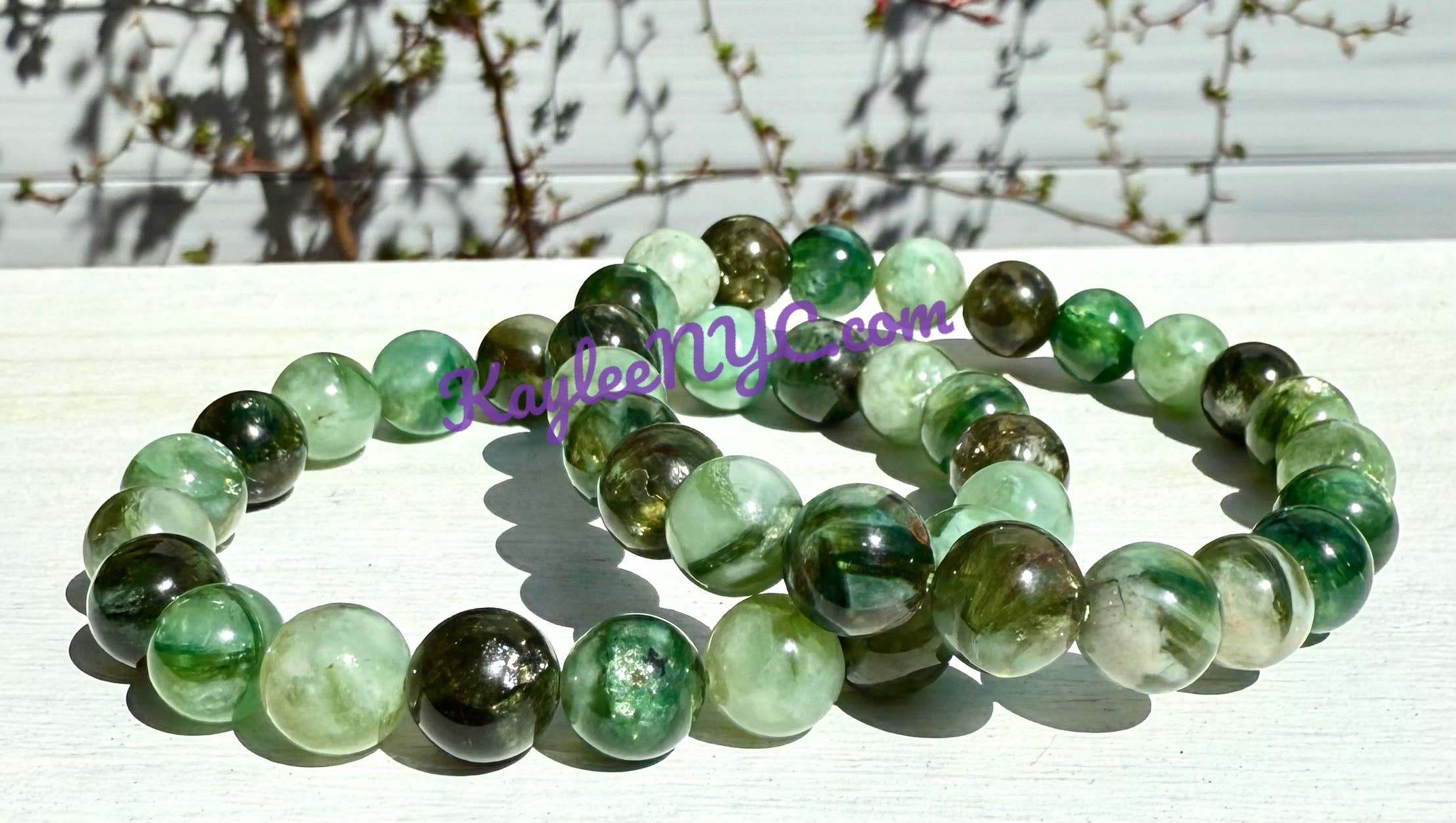 KayleeNYC - Wholesale Beaded Bracelet - Natural Green Lepidolite Mica 7.5” Stretch Bracelet3