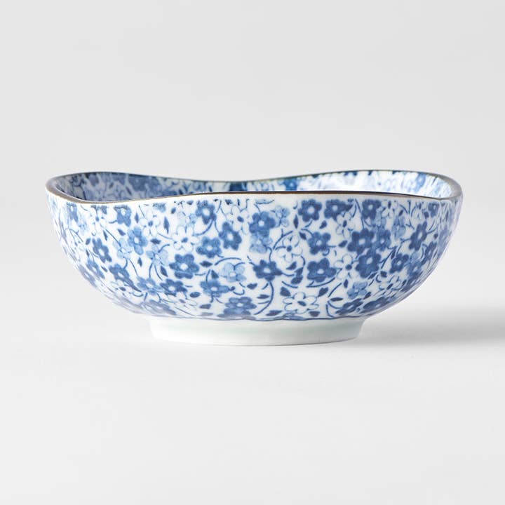Blue Daisy Uneven Tapas Bowl 10cm for wholesale by Made In Japan Tableware