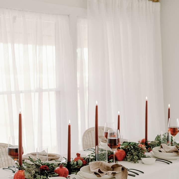 Mo&Co Home - Wholesale Tapered Candle/Candlestick - Burgundy | Dipped Beeswax Taper Candles | All Natural5