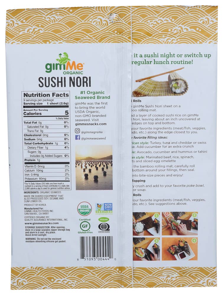 KeHE Distributors, LLC - Wholesale Crackers - Gimme Seaweed Roasted Nori Organic 0.81 oz1