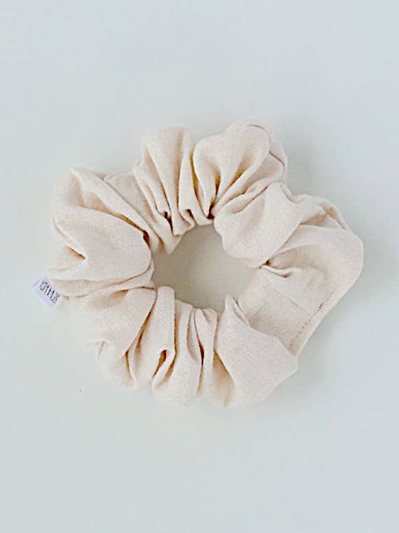 Cream Linen Scrunchie - Classic for wholesale by Siena Vida