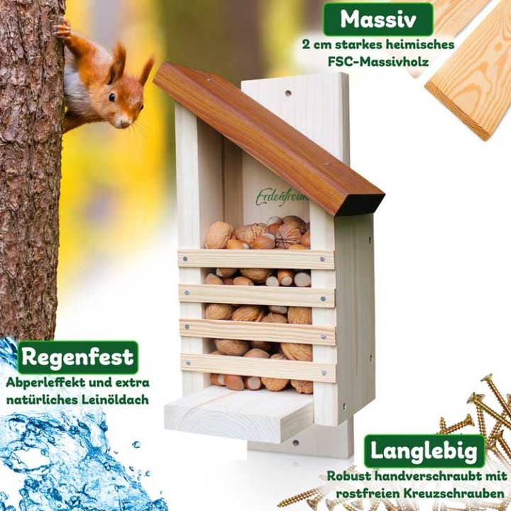 Erdenfreund – Großhandel Vogelfutterspender – ERDENFREUND® Eichhörnchen Futterhaus