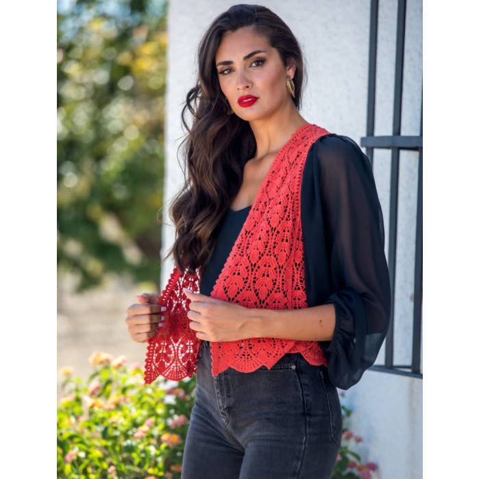 BOLOGNA CORAL SUNSET & MOON VEST for wholesale by Káhyra