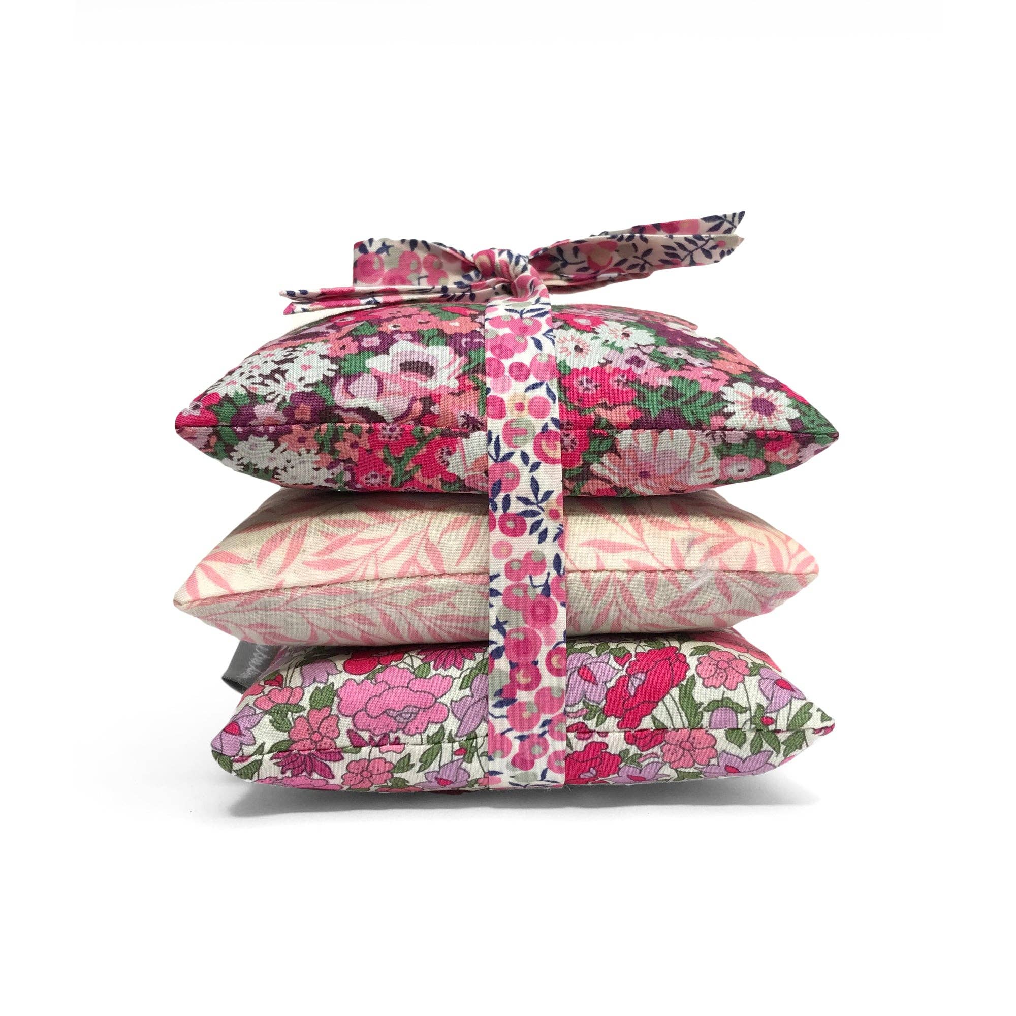Lime Tree Design – wholesale Sachet – Stack of 3 Square Liberty Lavender Sachets - Pink / Lilac 1