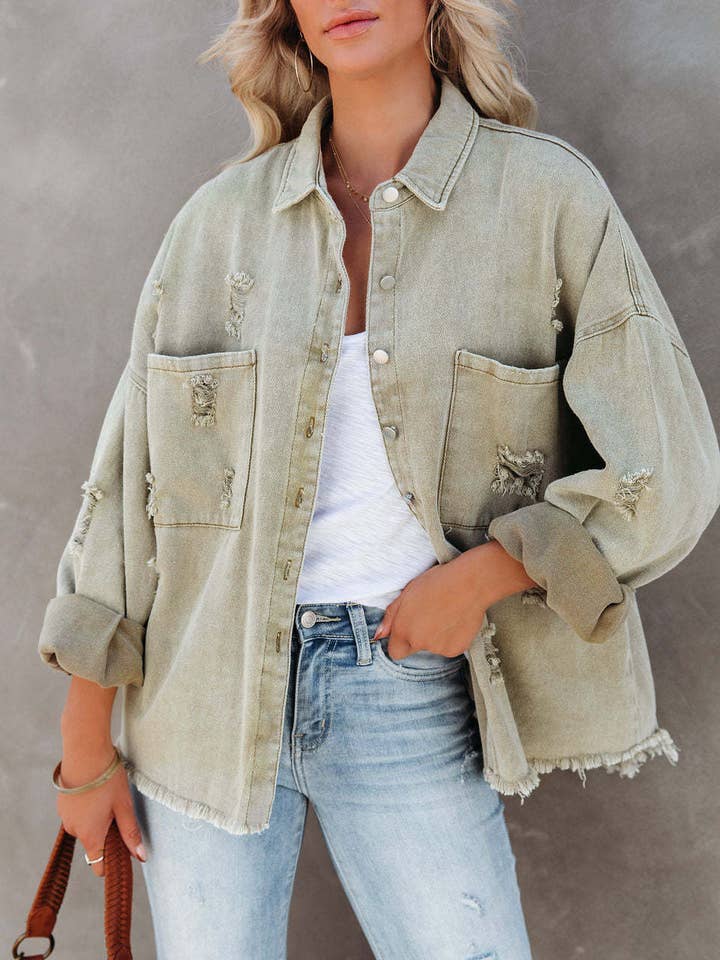 HIDDENBRAND - Wholesale Denim Jacket - Women's - Solid Denim Jacket2