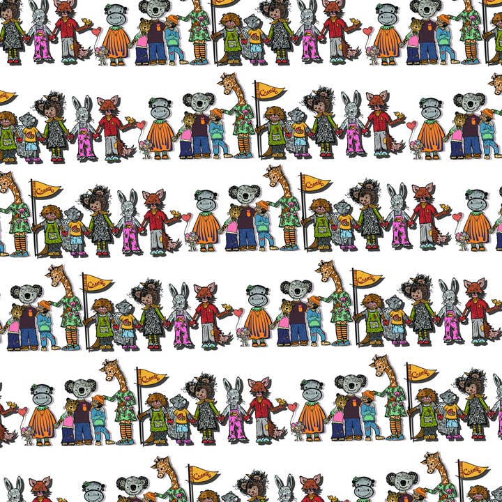 Block21Prints - Wholesale Wrapping Paper Roll - Animal Community Wrapping Paper – 2 Sheets, Gift Wrap3