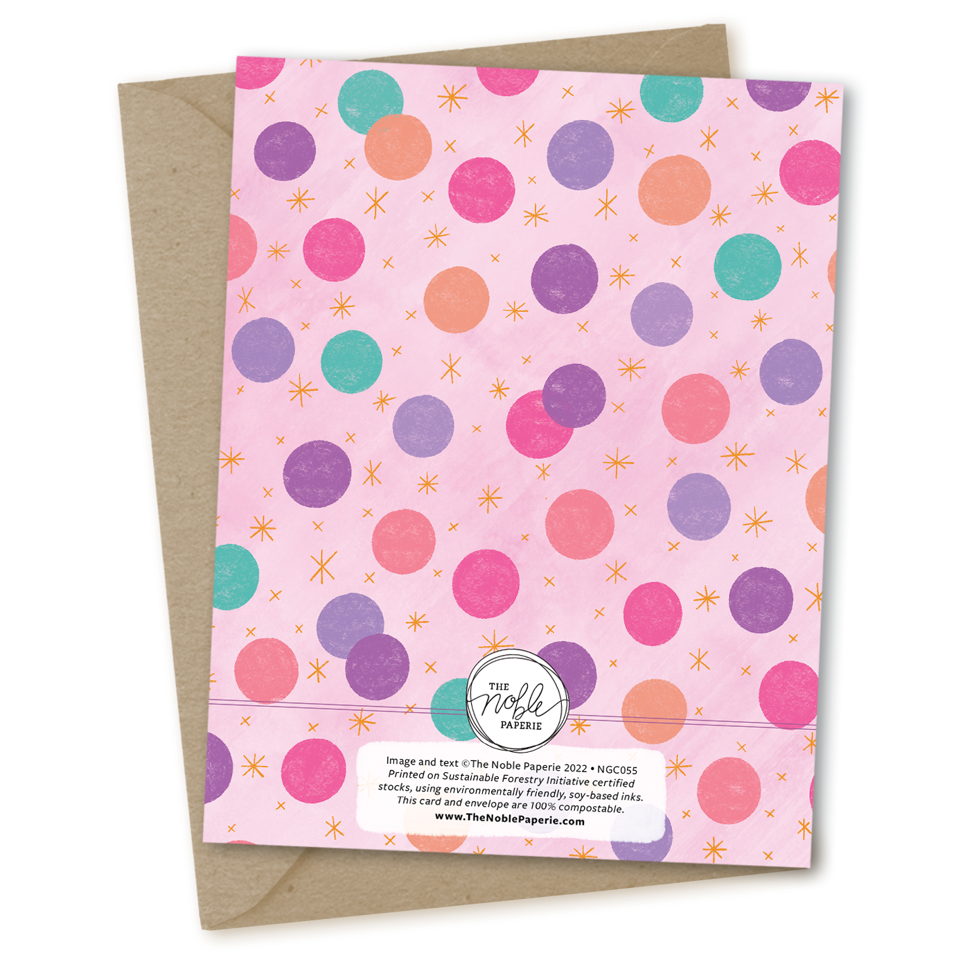 The Noble Paperie – postal de parabéns por atacado – Parabéns | Bloco Lettering Cartão de Aniversário Simples Roxo1