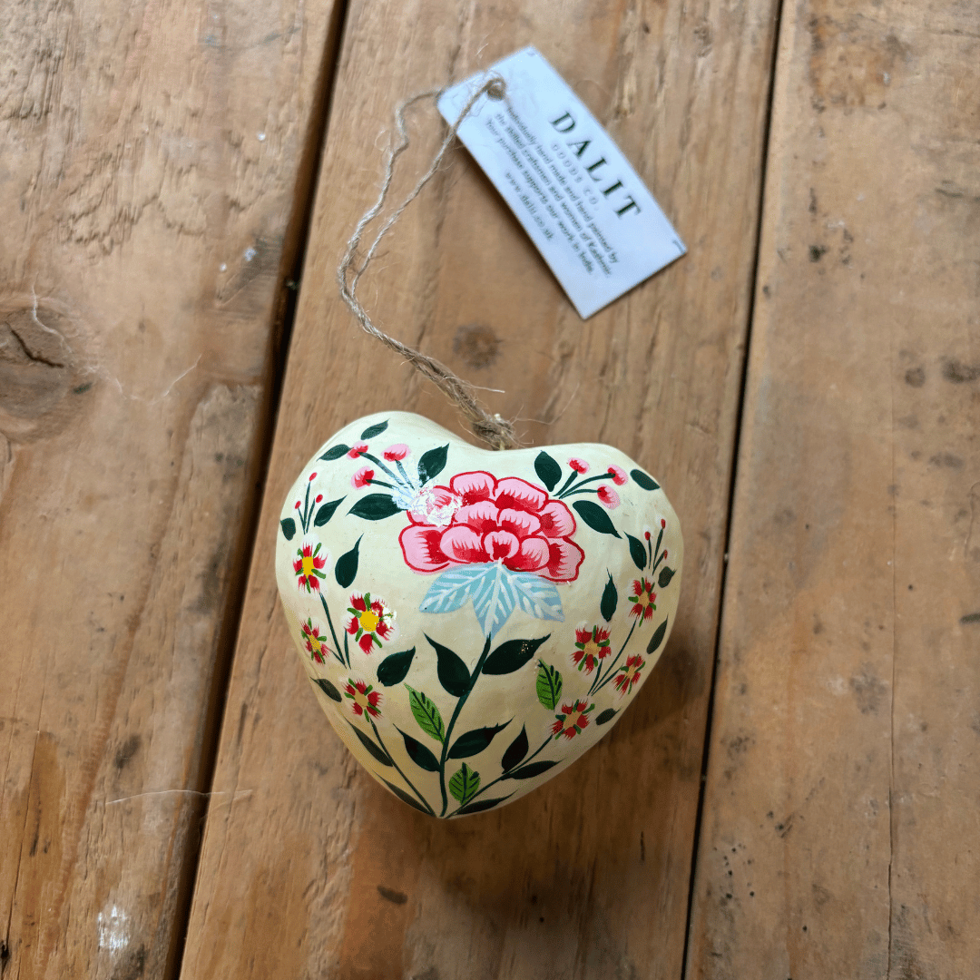 Dalit Goods Co – Ornamento por atacado – Decoração Coração Pendurado — 3″ | Verde Floral3