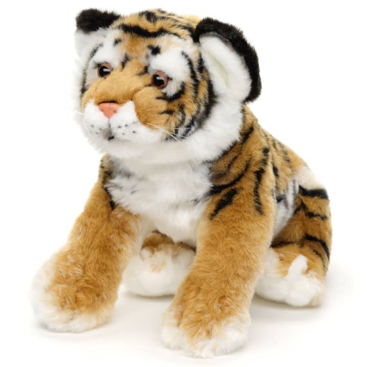 Uni Toys - Wholesale Stuffed/Plush Toy - Kids & Baby - Tiger cub lying down - 33 cm (length) - cuddly/plush toy