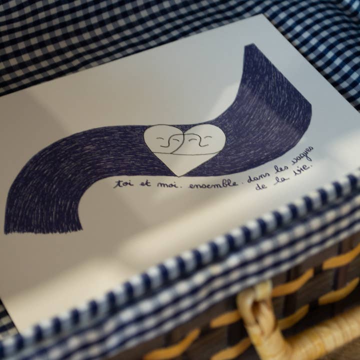 Ilustração "tu e eu nas ondas da vida" por atacado de Grisbleu