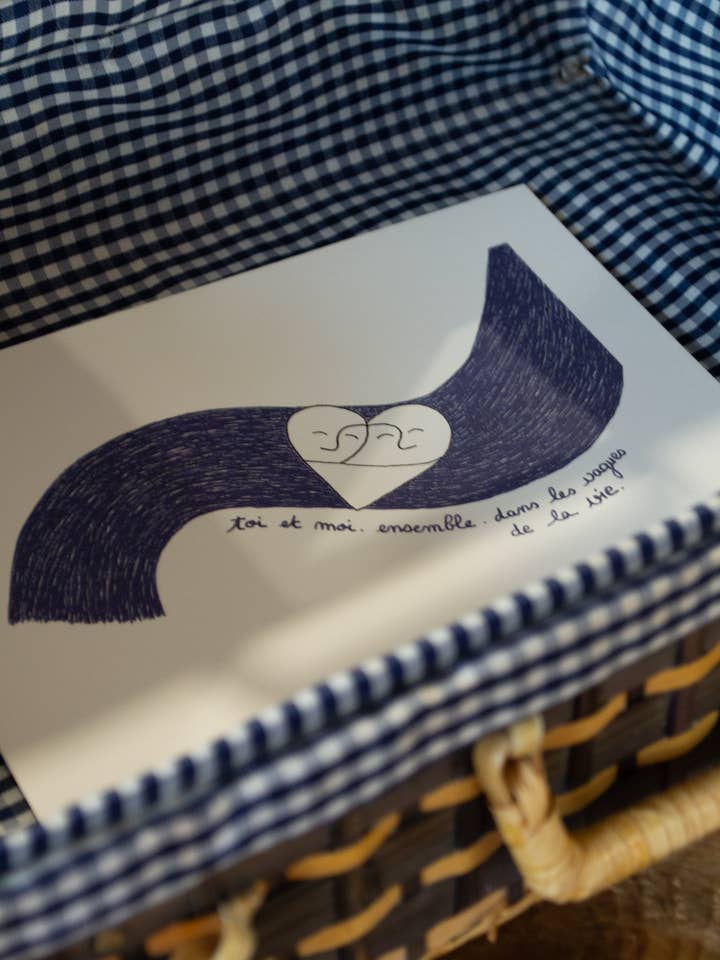 Illustration "du und ich in den Wellen des Lebens" - Poesie für den Großhandel von Grisbleu