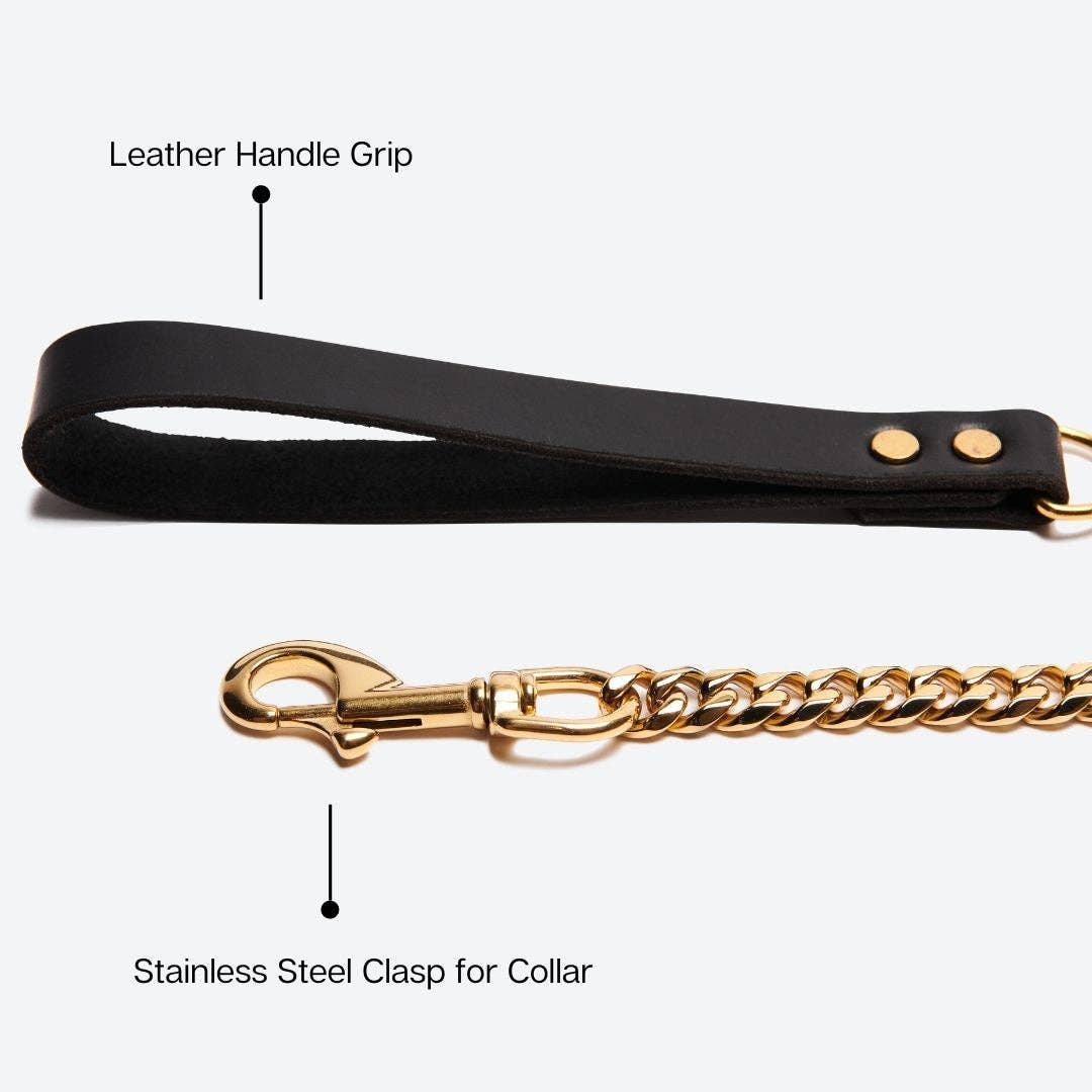 Spark Paws – wholesale Pet leash – Dog – Cuban Link Gold Dog Leash3