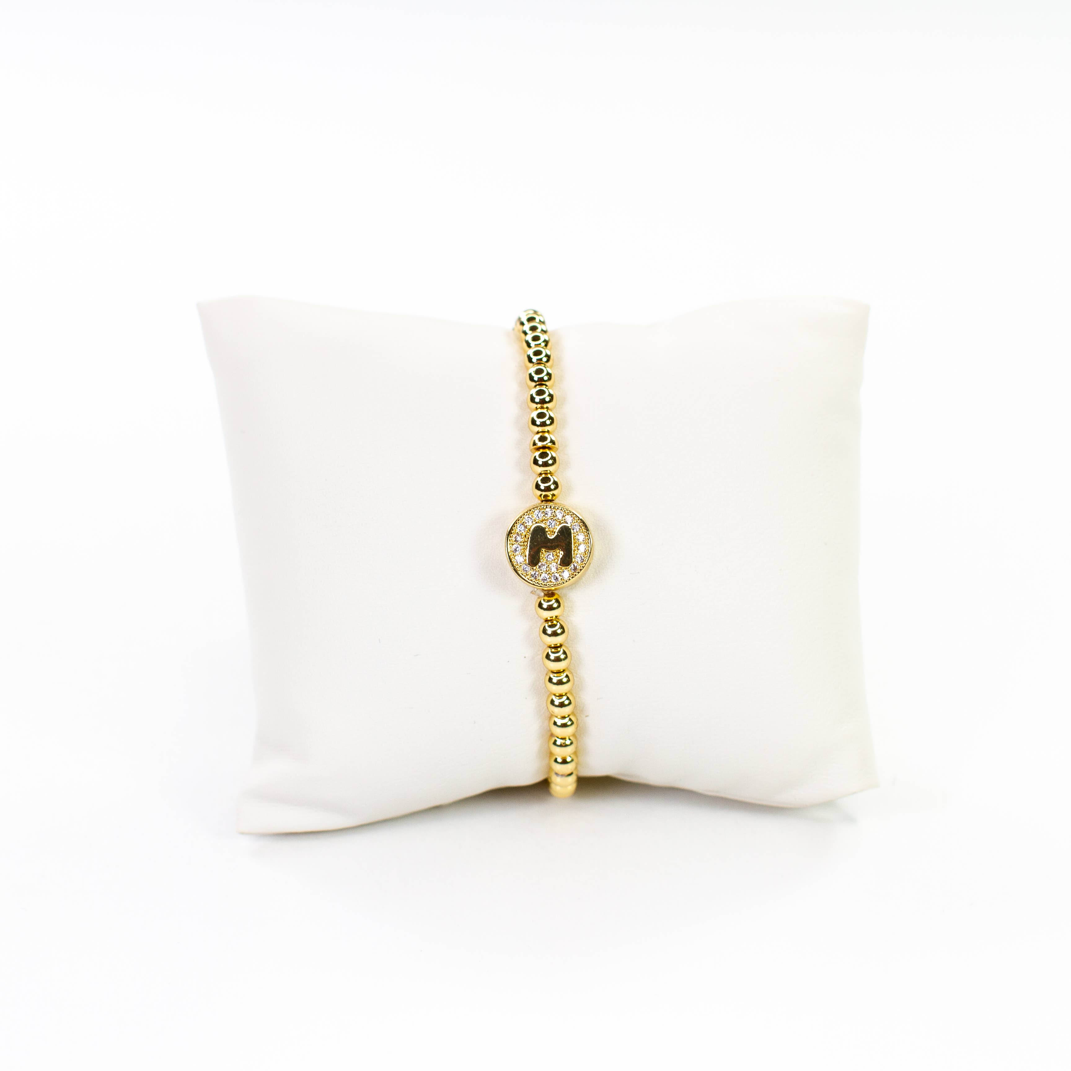 Savvy Bling - Wholesale Beaded Bracelet - Initial Simulated Diamond Bracelet12