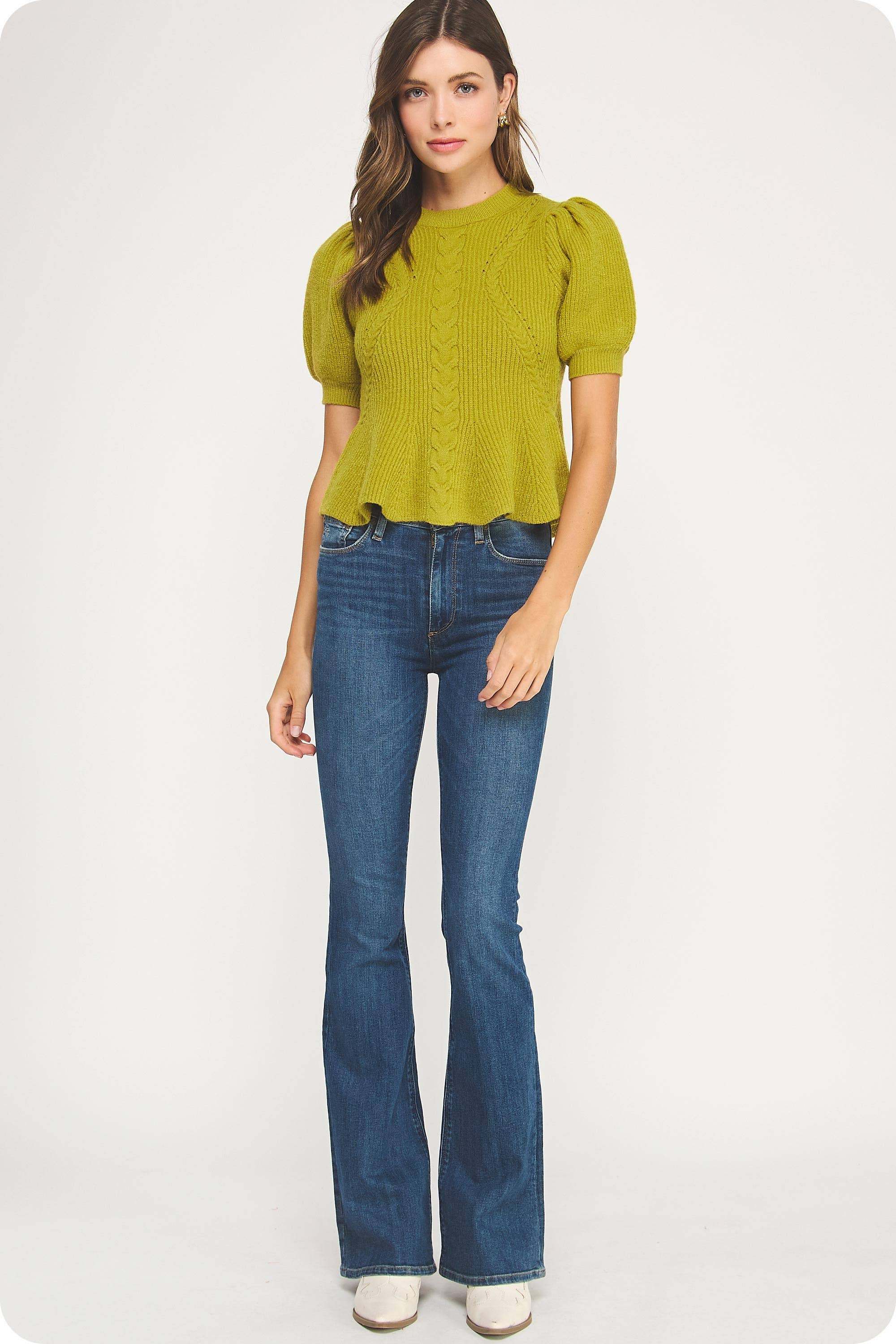 Strut & Bolt - Wholesale Tunic Sweater - Women's - Flared Puff Sleeve Knit Top29