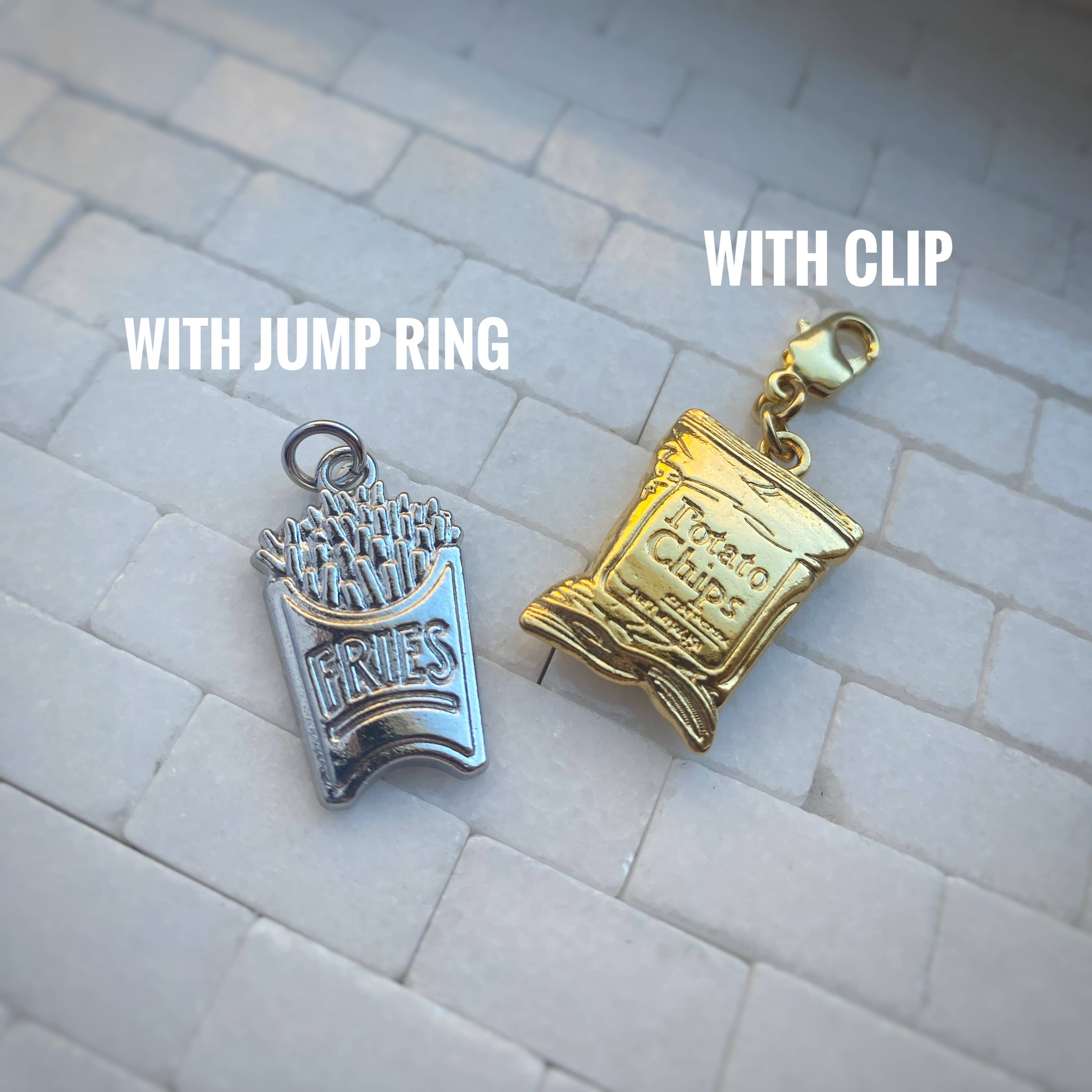 A.Marie Costumes - Wholesale Individual Charm/Pendant - Garlic Wine Cone Chips Dumpling Fries Bread Snack Food Charm5