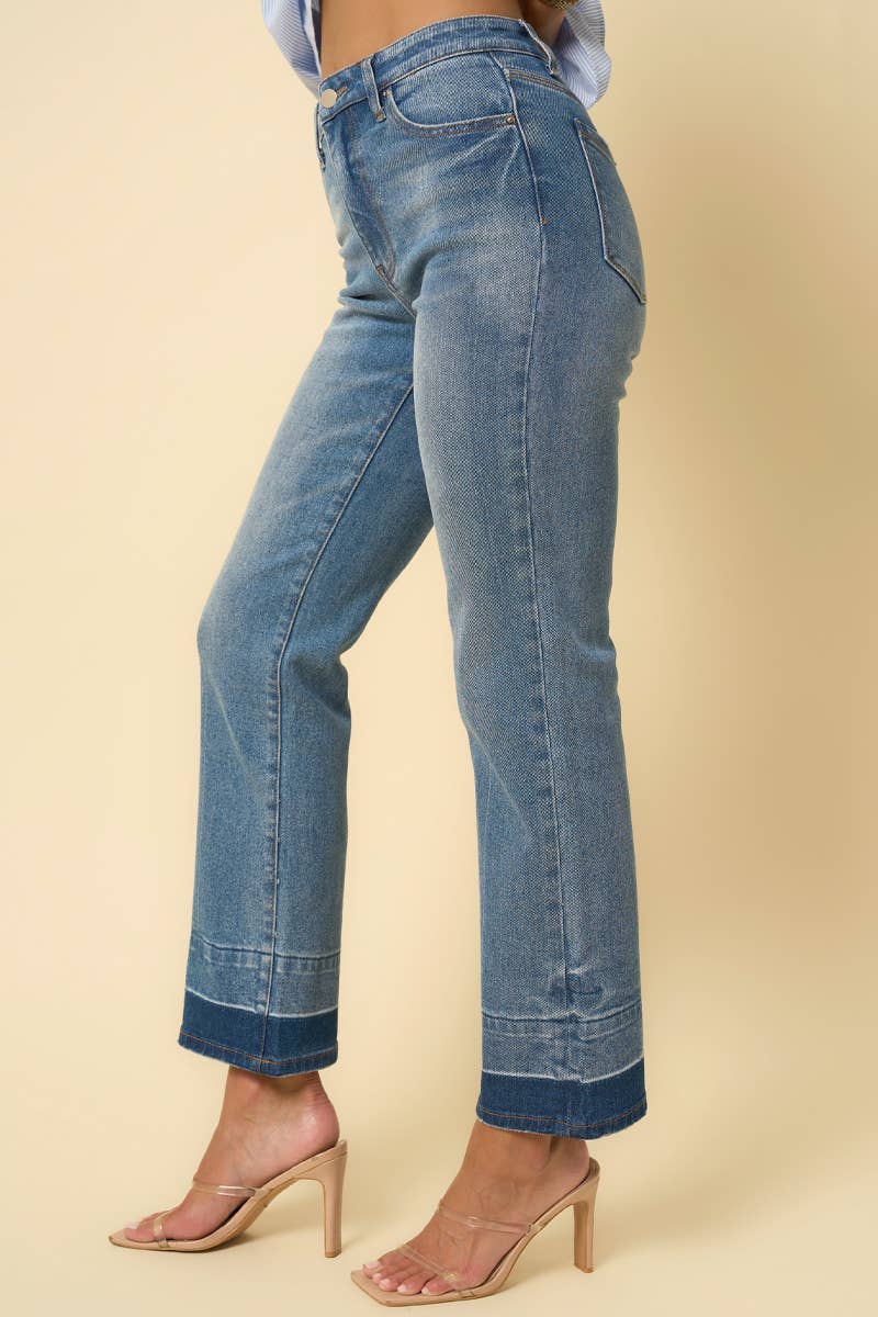 Insane Gene USA – Großhandel Jeans – Damen – HOCHHAUS FREIGEGEBENER SAUM GERADE8