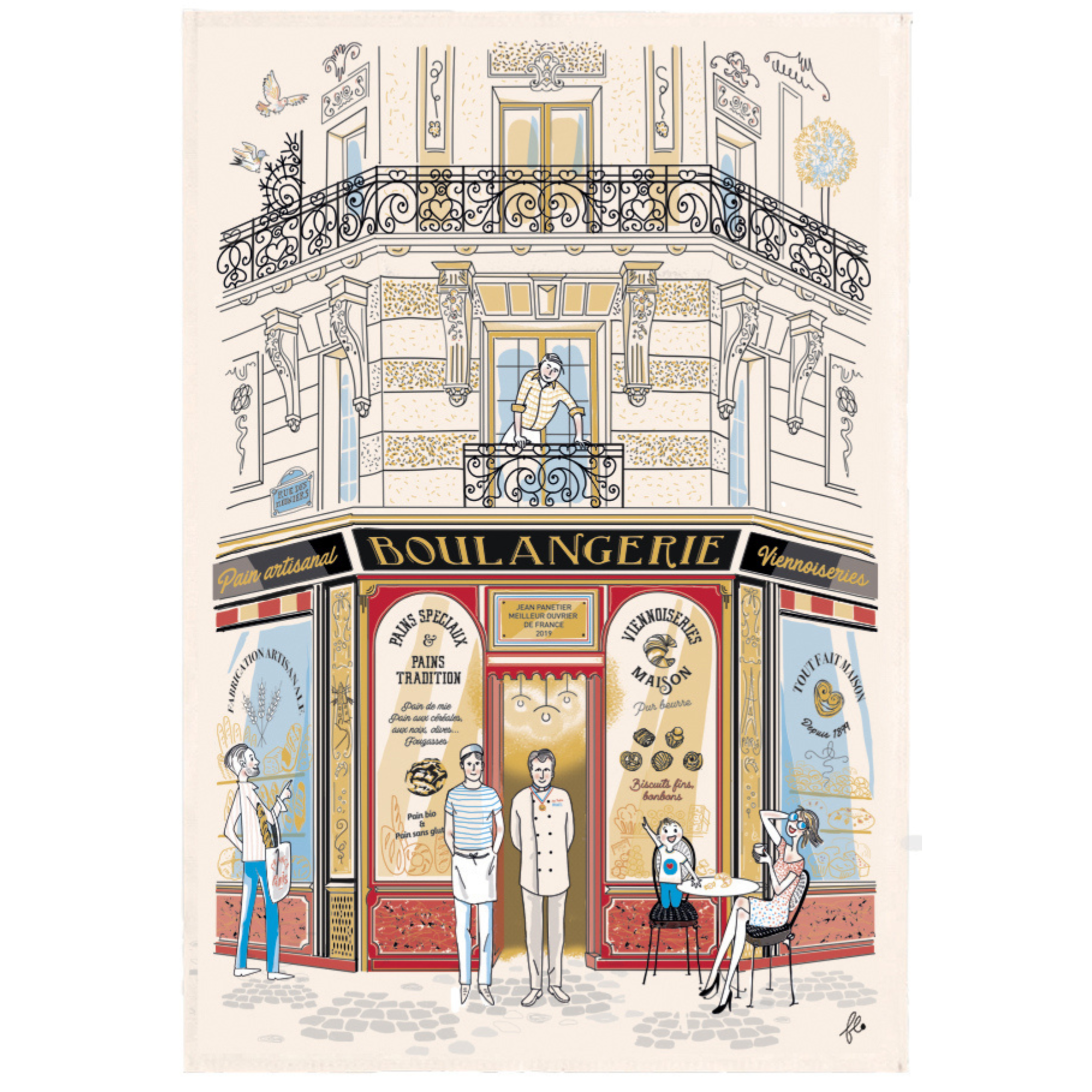 Clémentine Boutique - Wholesale Tea Towel - Parisian Shops Tea Towels3