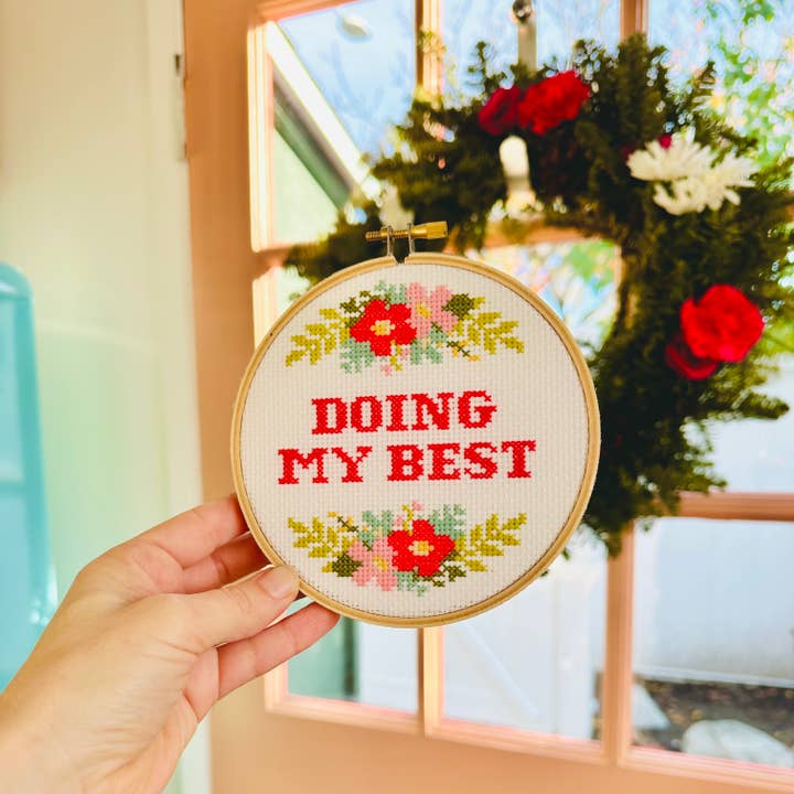 The Stranded Stitch - Wholesale Embroidery/cross-stitch supplies - Doing My Best Cross Stitch Kit1