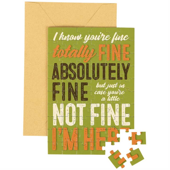 Questionables - Wholesale Everyday Greeting Card - You're Fine Puzzle Card