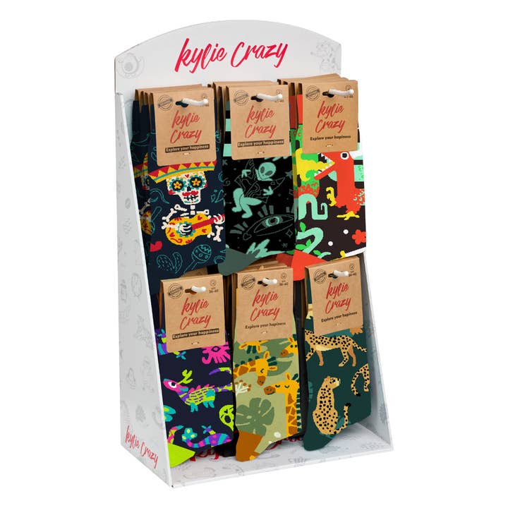 NEW! Pack 72 pares Calcetines de algodón + Expositor KE2510 para venta al por mayor de KYLIE CRAZY