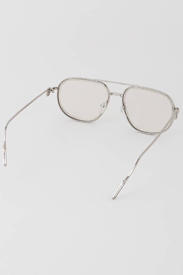 MIX COLOR Jewel Lined Aviator Sunglasses for wholesale on Faire2