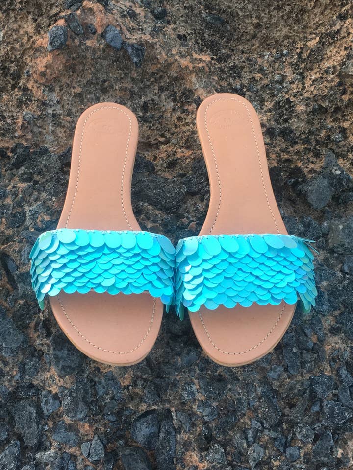 Paljetter Lädersandaler "Sjönjungfruns Tofflor" för wholesale av SIBYLLADELPHICA