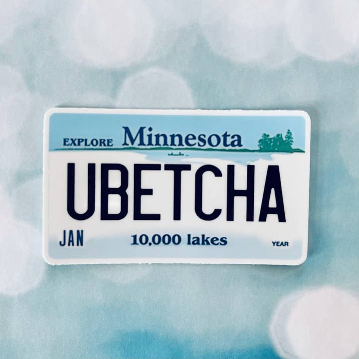 Beckamade - Wholesale Sticker - Minnesota Plate UBetcha Sticker1
