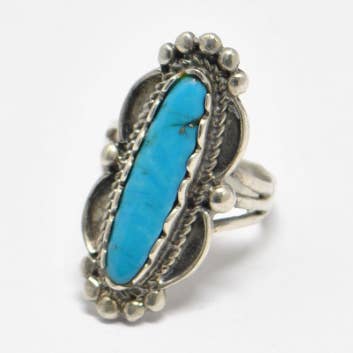 Türkis-Silber-Ring mit natürlichem Türkis und 925er Silber für den Großhandel von Iroquoise