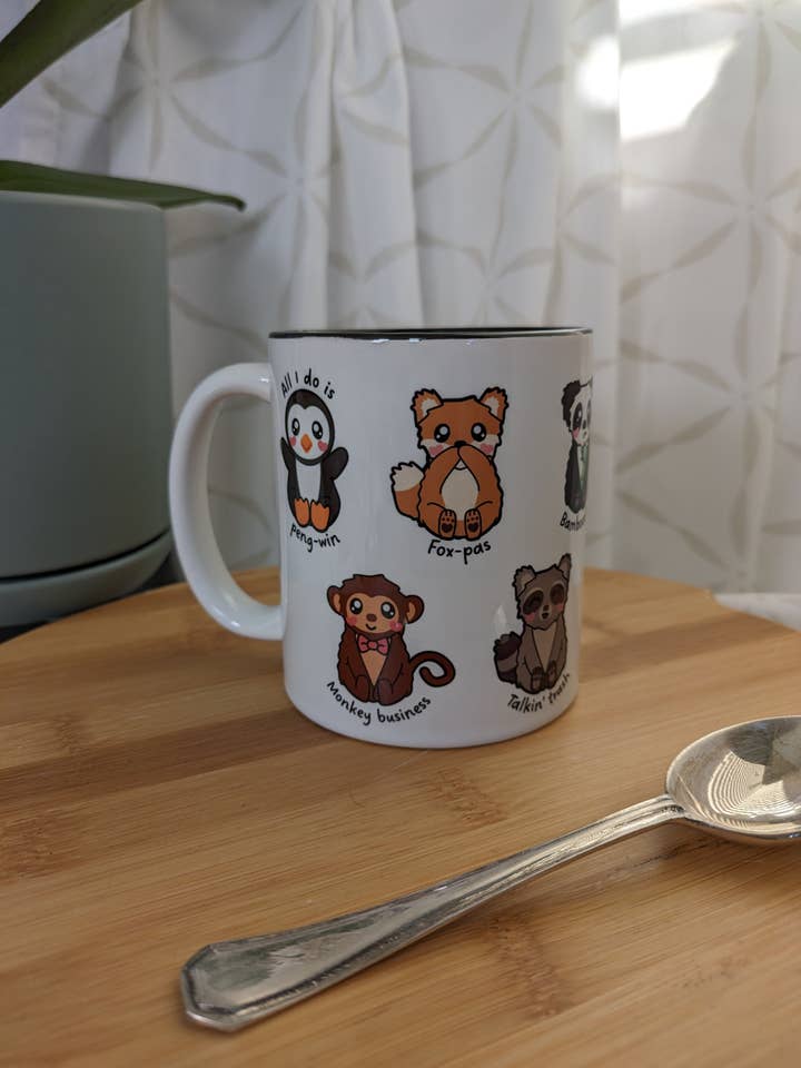 Animal puns ceramic mug for wholesale by Lia Mayu Designs