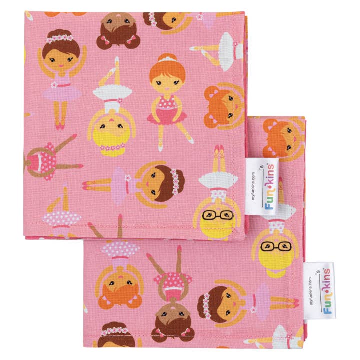 Set of Two Reusable Cloth Napkins for Kids - Ballerinas for wholesale by My Funkins