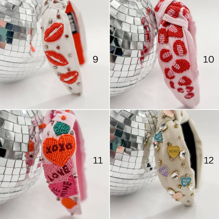 Bash - Wholesale Fashion Headband - Women's - Valentines Headband, Jeweled Headbands, Beaded Headbands