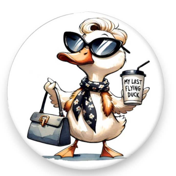 Aimant amusant de 2,25 pouces My Last Flying Duck pour la vente par Bee-Fords
