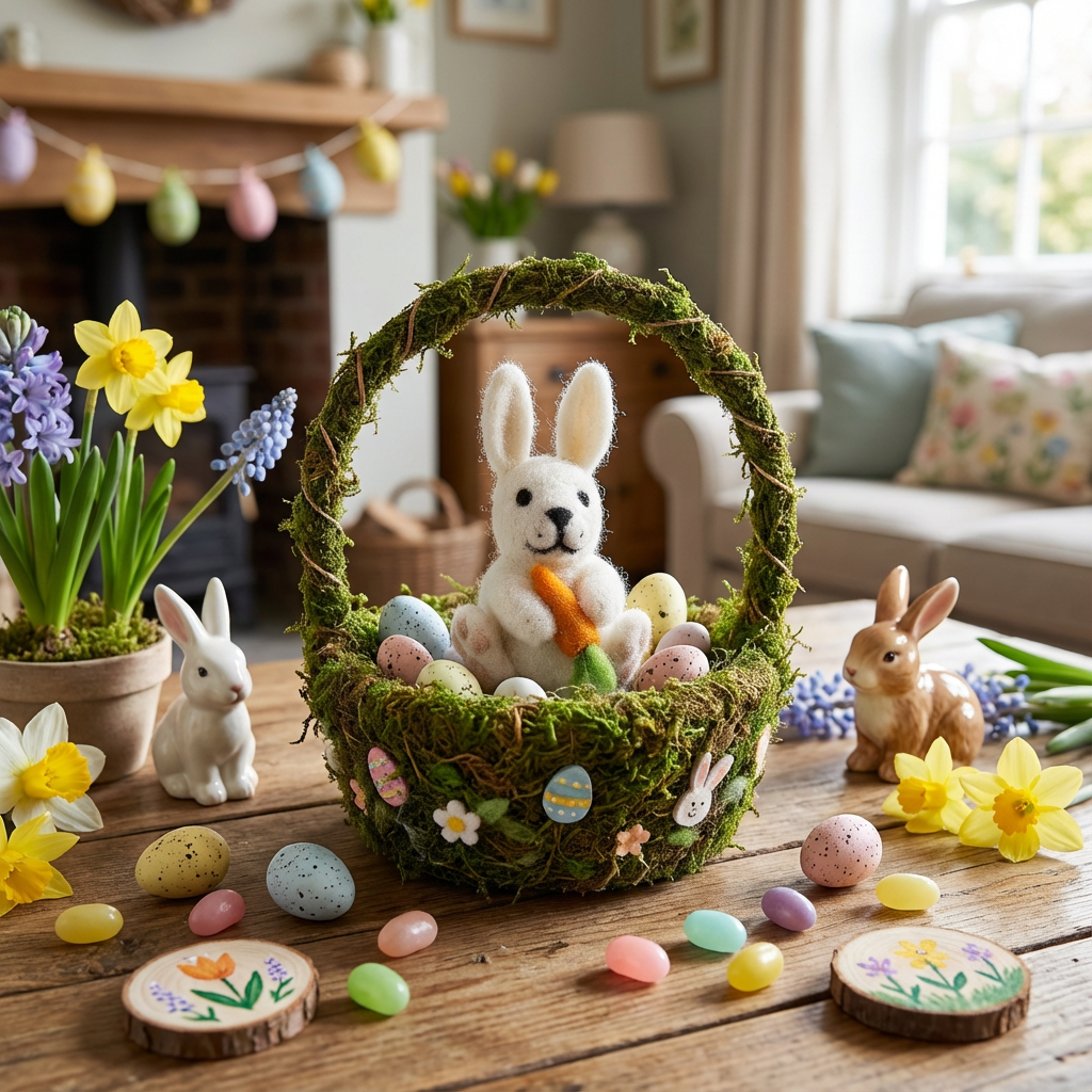 Felt So Good - Vente Objets de décoration - Décoration de Pâques en feutre à suspendre à la main avec lapin à6