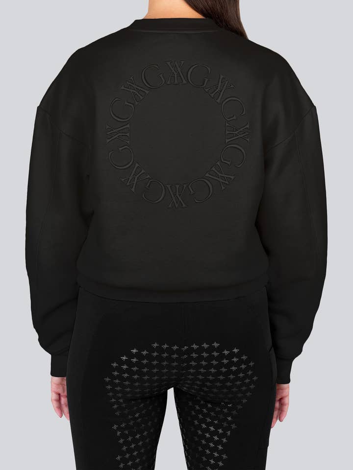 Broderet Sweatshirt Sort for engroshandel hos Yagya